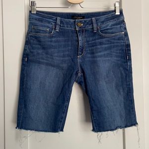 ANN TAYLOR frayed denim Bermuda shorts